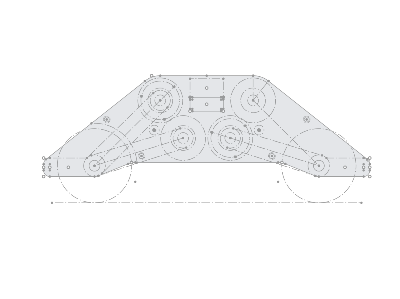 Chassis pontoon CAD detailing structural backbone