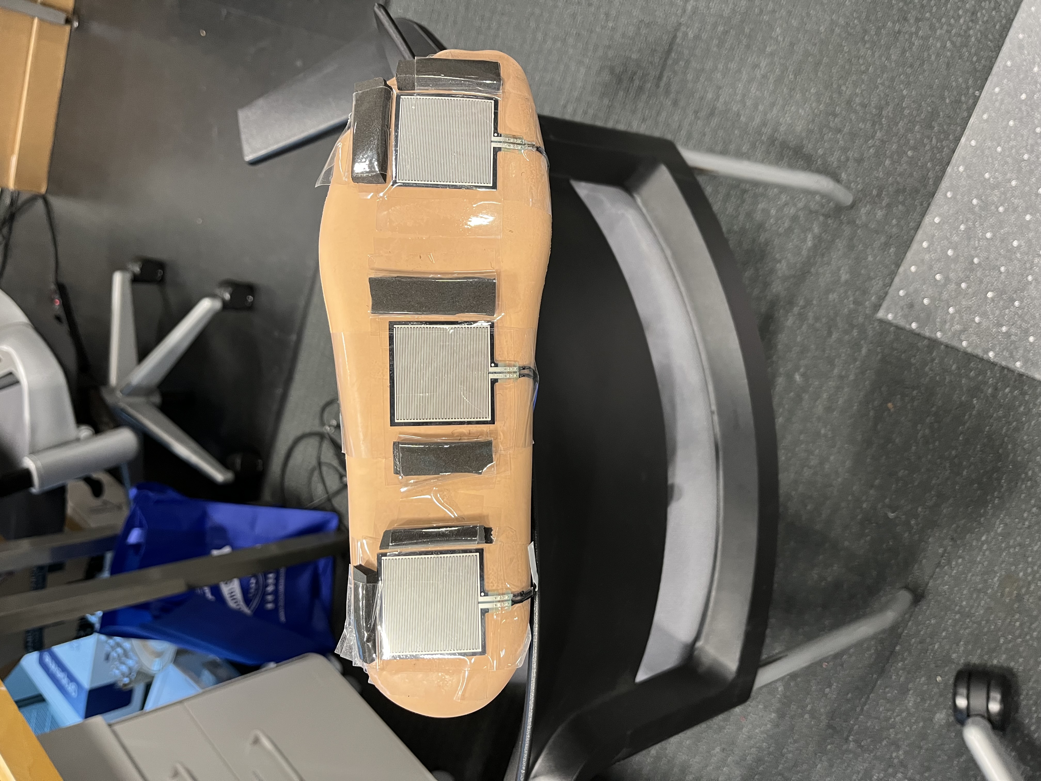 FSR sensors mounted on prosthesis foot